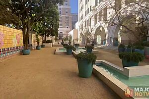 Curvy brunette vanessa meets rome major for rough doggystyle hotel pounding