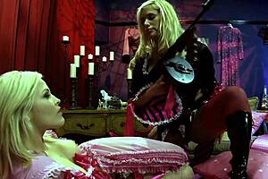 Shyla Stylez and Alexis Texas ride his cock thru leather chaps hard.