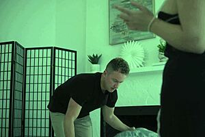 busty milf liz skylar begs masseur van wylde to pound her oiled holes?