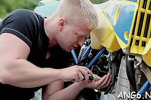 naughty petite teen slurps wet blowjob then rides monster cock hard