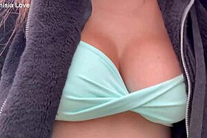 italian milf artemisia fingers her big tits pussy solo