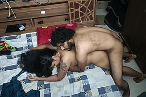 Seductive Indian Bhabi's Nighttime Missionary with Young Husband