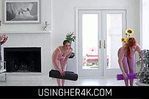 naughty yoga teacher penelope kay and lauren phillips get wild with namaslay and freeway