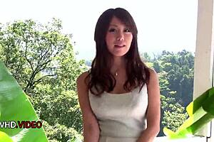 Naughty Japanese beauty strips nude for passionate creampie pounding