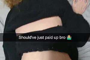 pregnant milf settles boyfriend's debt with rough snapchat submission and cuck captions