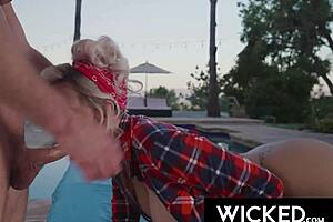 Wicked Busty Blonde Kenzie Taylor Teases Stranger's Cock With Sloppy Lollipop Deepthroat Blowjob And Pussy Lick