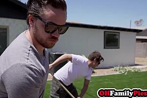 Blonde milf Adira Allure double penetrated in hardcore pussy pounding