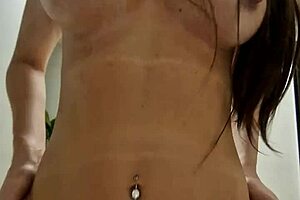 Beautiful brunette rides cowgirl then gulps cumshot