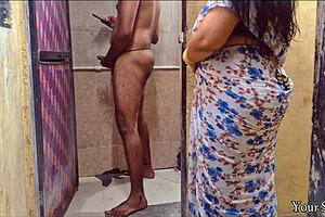 pov indian stepmom's horny bathroom pussy tease 😏💦🚿