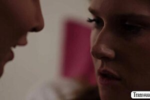 stepmom shemale gonna bang her horny stepteen's tight pussy?