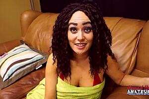 petite blonde lexxie gags on machine while pussy gets pounded raw!