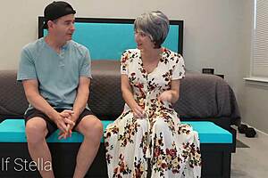 Stepgrandma's Anal Gift Makes Petite Gilf Stella Cum Hard!