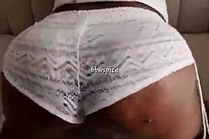 twerking my huge ass on sofa ebony bbw lingerie spreading thong