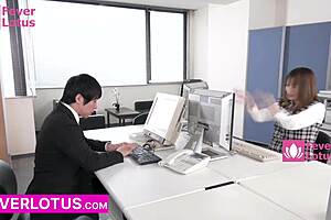 busty japanese milf takes overtime interracial office domination