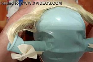 Blonde pigtail milf gives pov deepthroat blowjob swallowing cumshot