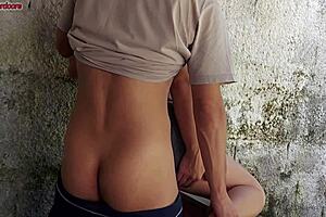 wife's gone so horny short latina maid grabs my cock and rides it everywhere