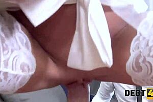 debt4k slutty bride cheats on husband for cash right in front of him homemade hd