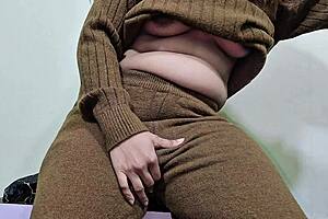 housewife slips off shirt trousers for boyfriend tease