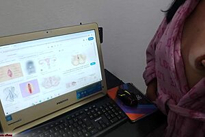 anatomy lesson turns punheta sex bath with natural tits milf stepmom moaning cowgirl