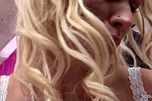 two big boobed blondes in bridal lingerie uh seduced shop guy fer ffm threesome bouncy fuck