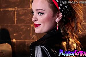 Redhead Big Boobed All Natural Milf Katriina Lohan Strips Naked Fixing Her Car