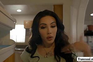 naked milf gets her ass pounded by stepson and his ts gf