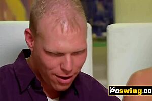 Sexy brunette milf bounces on endless cocks in epic swinger orgy party! 🎉🍆💦