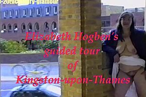 elizabeth hogben guides through kingston-upon-thames flashing her housewife charms