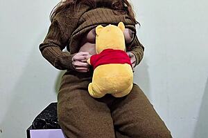 housewife slips off shirt trousers for boyfriend tease