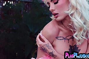 shia snow's big tattooed ass pops in sexy lingerie outdoors
