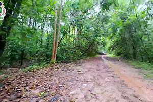 Hot Thai Babysitter's Skinny Pussy Creampied Outdoors by Neighbor