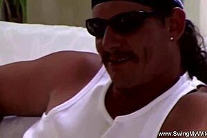 SEXY SWINGER WIFE POUNDED BY DOUBLE COCKS!