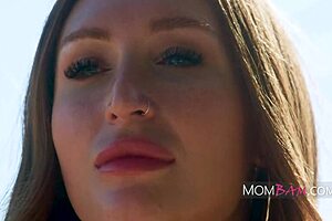 the milf hunter spots skylar snow in high heels teasing big tits outdoors