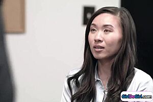 latina milf boss wants foursome pussy licking with employees?