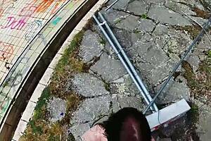 don't you want to pound this brunette german milf's tight ass outdoors right now?