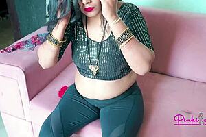 rich desi lady boss with big ass enjoys servant in office