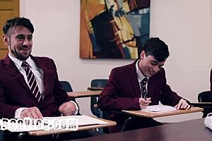 classroom gangbang slams big tits mature teacher's every hole