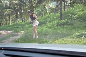 Risky Car Deepthroat POV Blowjob Titjob Cumshot Clothes Ripped Whore Tease