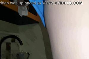 Cleaning kitchen I accidentally flashed my pussy