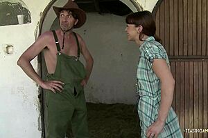 a sexy brunette village milf gets horny for outdoor anal doggystyle and cowgirl rides