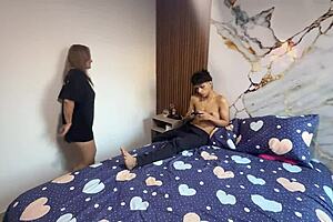 Madrastra Feels My Huge Cock on Phone!