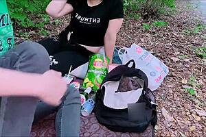 i meet stranger camping and he fucks me outdoors crazy