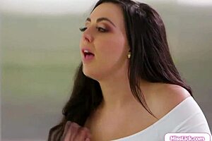 horny stepdaughter grinds shaved pussy on big tit stepmommy face