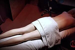 Third cheating adventure: paid massage turns into oiled MILF frenzy