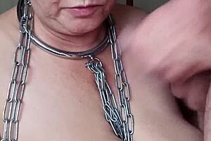 french maid marie chained submissive to master emmanuel for toilet facefucking humiliation