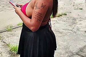 Wife flashes pussy no panties in Uber taxi ride