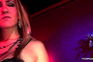 Natural Big Tits Bounce Wild in Strip Club Threesome Facial Action