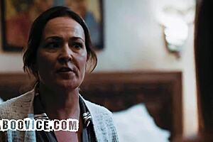 stepdad catches wife licking stepdaughter joins bed threesome fun