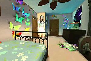 Sims 4 college cram stuffs tight teen ass with rough cock