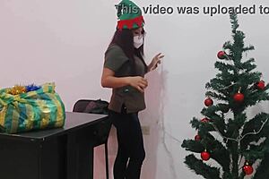 big ass stepmom's juicy office christmas tree decorating turns into taboo pounding frenzy